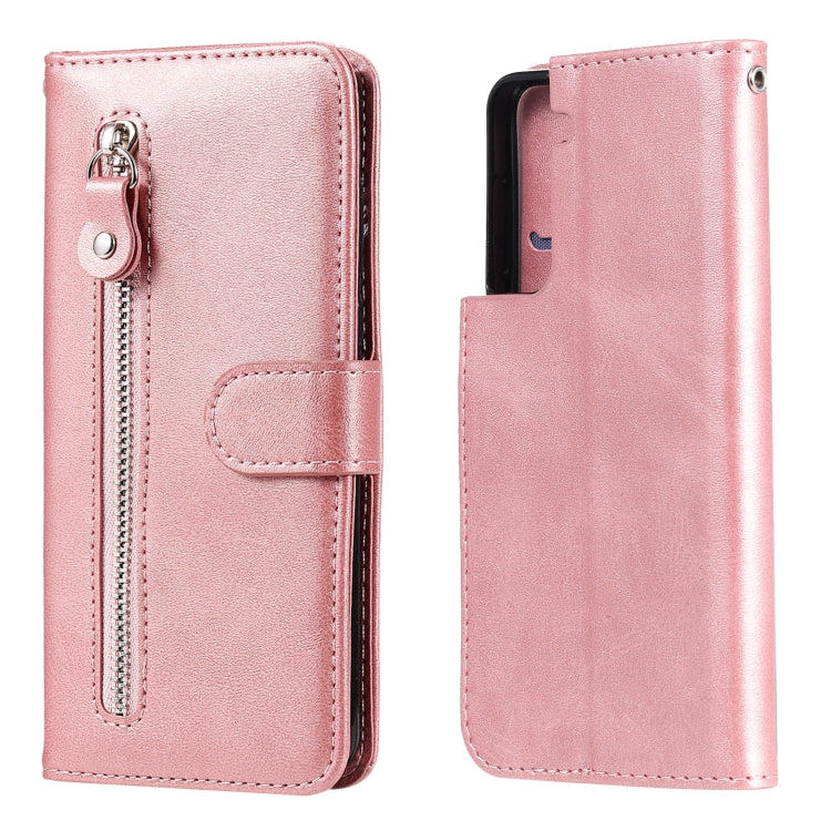 For Samsung Galaxy S21 5G Fashion Calf Texture Zipper Horizontal Flip Leather Case with Holder & Card Slots & Wallet