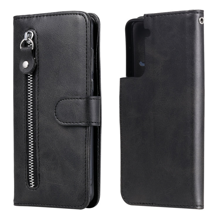 For Samsung Galaxy S21 5G Fashion Calf Texture Zipper Horizontal Flip Leather Case with Holder & Card Slots & Wallet