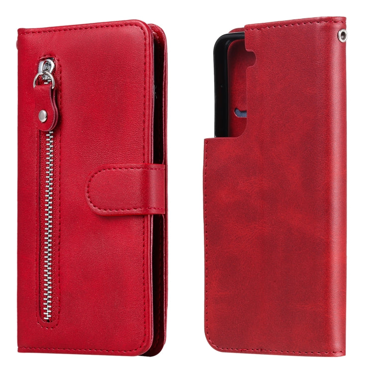 For Samsung Galaxy S21 5G Fashion Calf Texture Zipper Horizontal Flip Leather Case with Holder & Card Slots & Wallet
