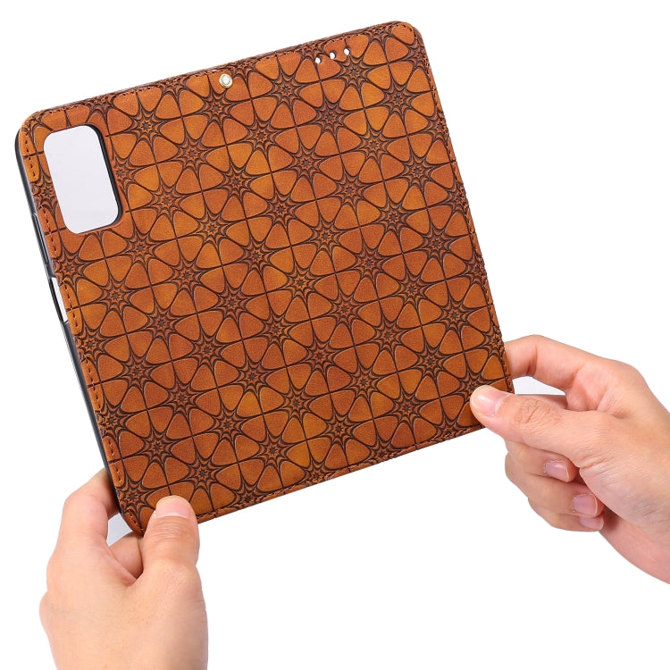 For Xiaomi Poco M3 Lucky Flowers Embossing Pattern Magnetic Horizontal Flip Leather Case with Holder & Card Slots