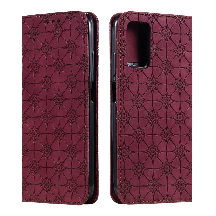 For Xiaomi Poco M3 Lucky Flowers Embossing Pattern Magnetic Horizontal Flip Leather Case with Holder & Card Slots