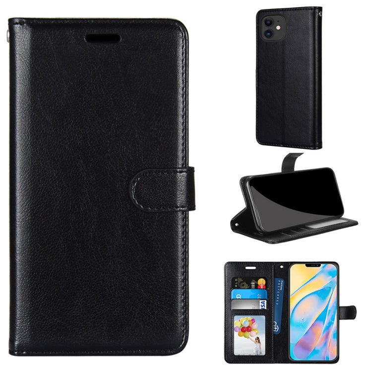 For iPhone 12 / 12 Pro Pure Color Horizontal Flip PU Leather Case with Holder & Card Slots & Wallet & Photo Frame