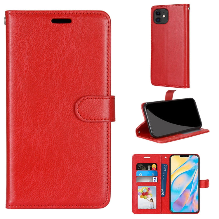 For iPhone 12 / 12 Pro Pure Color Horizontal Flip PU Leather Case with Holder & Card Slots & Wallet & Photo Frame
