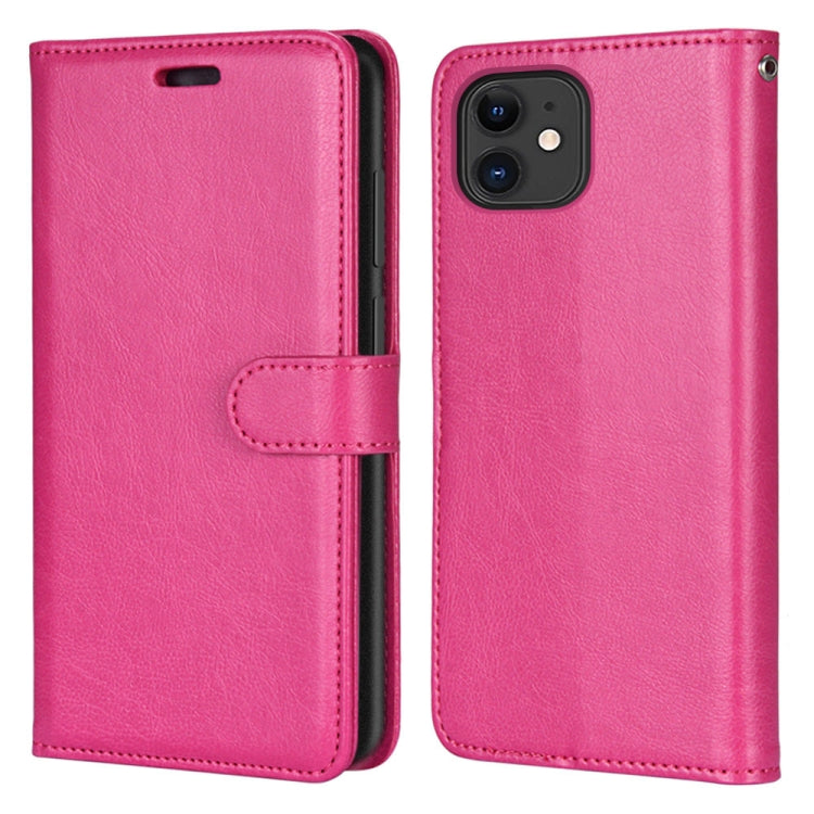 For iPhone 12 / 12 Pro Pure Color Horizontal Flip PU Leather Case with Holder & Card Slots & Wallet & Photo Frame