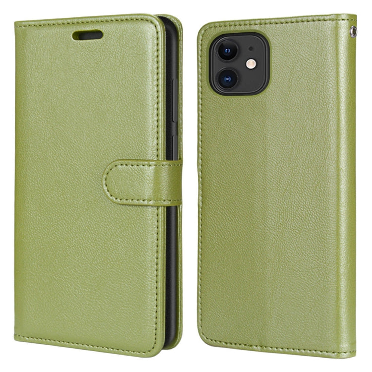 For iPhone 12 / 12 Pro Pure Color Horizontal Flip PU Leather Case with Holder & Card Slots & Wallet & Photo Frame