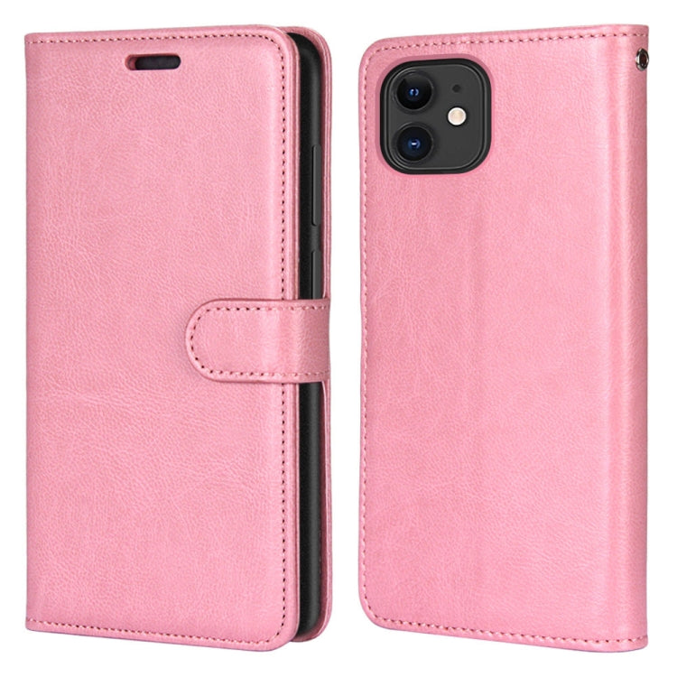 For iPhone 12 / 12 Pro Pure Color Horizontal Flip PU Leather Case with Holder & Card Slots & Wallet & Photo Frame