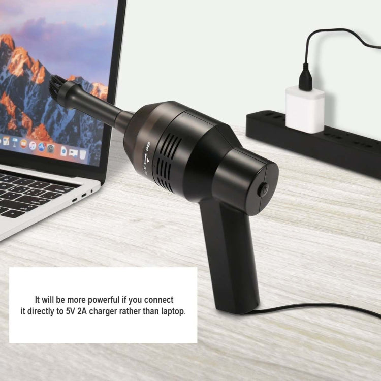 HK-6019D Portable Household Car Handheld Mini USB Vacuum Cleaner Dust Collector Cleaning Tools(Black)