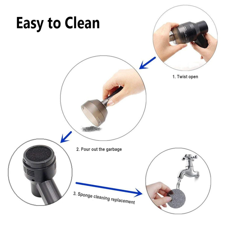 HK-6019D Portable Household Car Handheld Mini USB Vacuum Cleaner Dust Collector Cleaning Tools(Black)