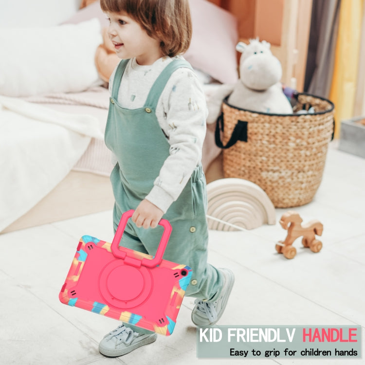 For Samsung Galaxy Tab A10.1 (2019) T510 Contrast Color Shockproof Robot Silicone + PC Case with Wristband Holder