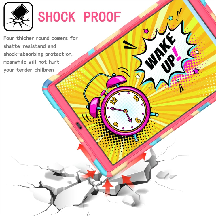 For Samsung Galaxy Tab A10.1 (2019) T510 Contrast Color Shockproof Robot Silicone + PC Case with Wristband Holder