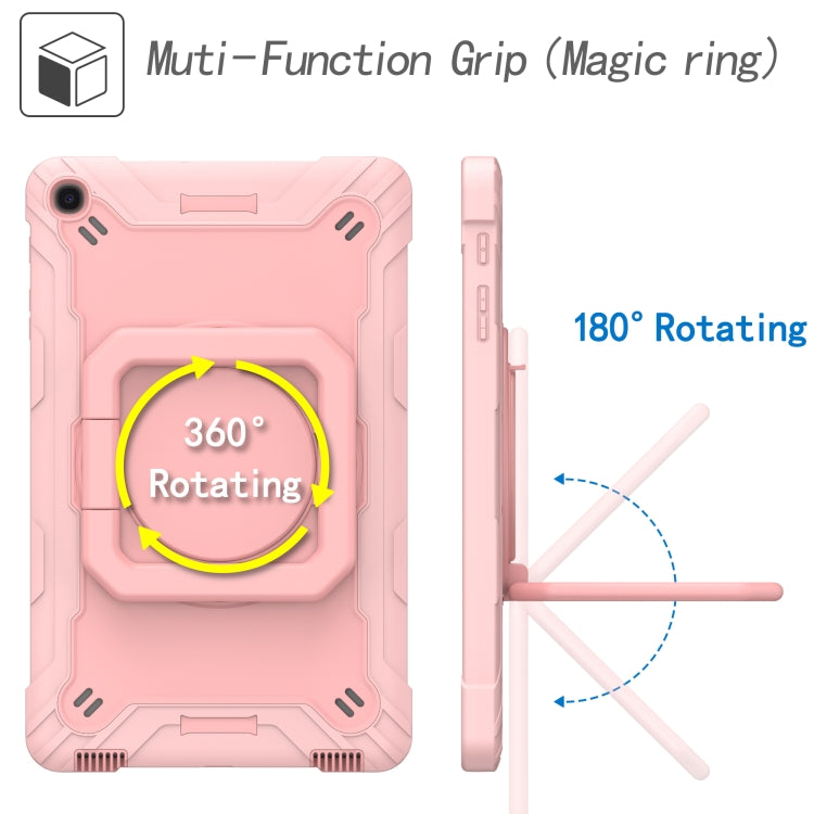 For Samsung Galaxy Tab A10.1 (2019) T510 Contrast Color Shockproof Robot Silicone + PC Case with Wristband Holder