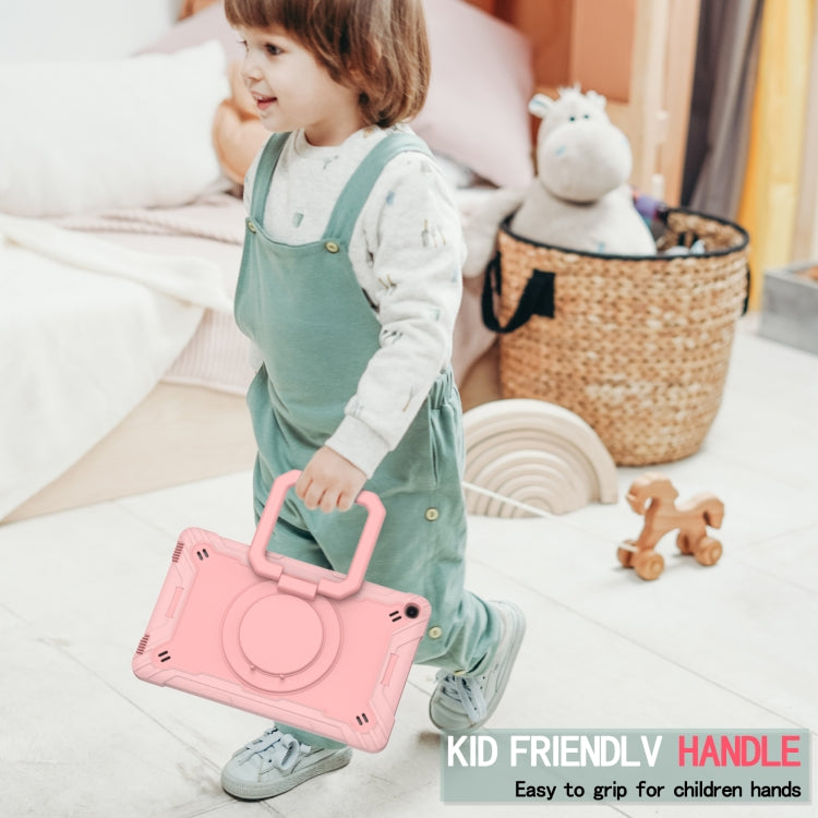 For Samsung Galaxy Tab A10.1 (2019) T510 Contrast Color Shockproof Robot Silicone + PC Case with Wristband Holder