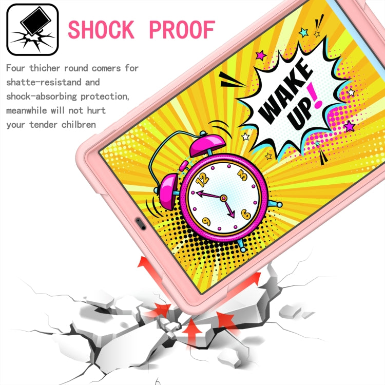 For Samsung Galaxy Tab A10.1 (2019) T510 Contrast Color Shockproof Robot Silicone + PC Case with Wristband Holder