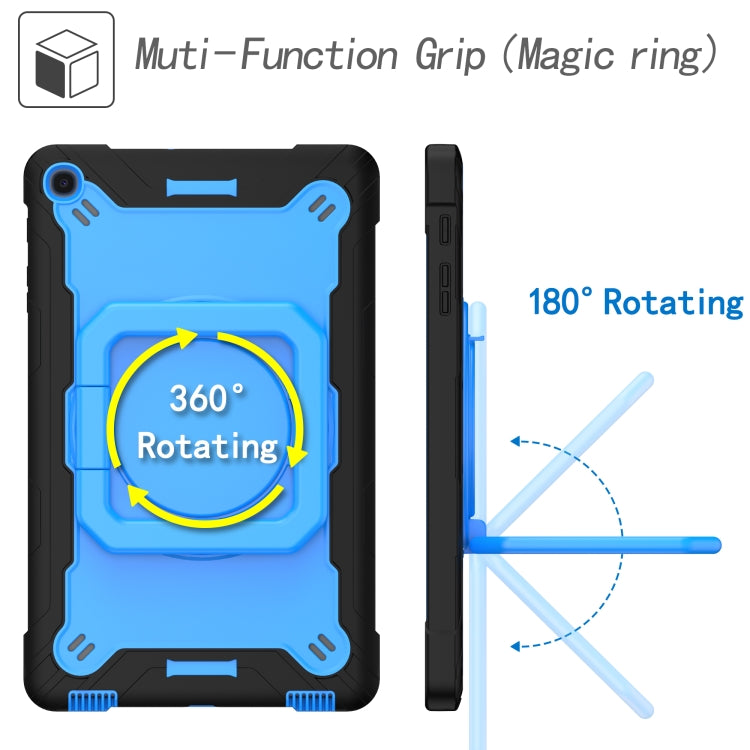 For Samsung Galaxy Tab A10.1 (2019) T510 Contrast Color Shockproof Robot Silicone + PC Case with Wristband Holder