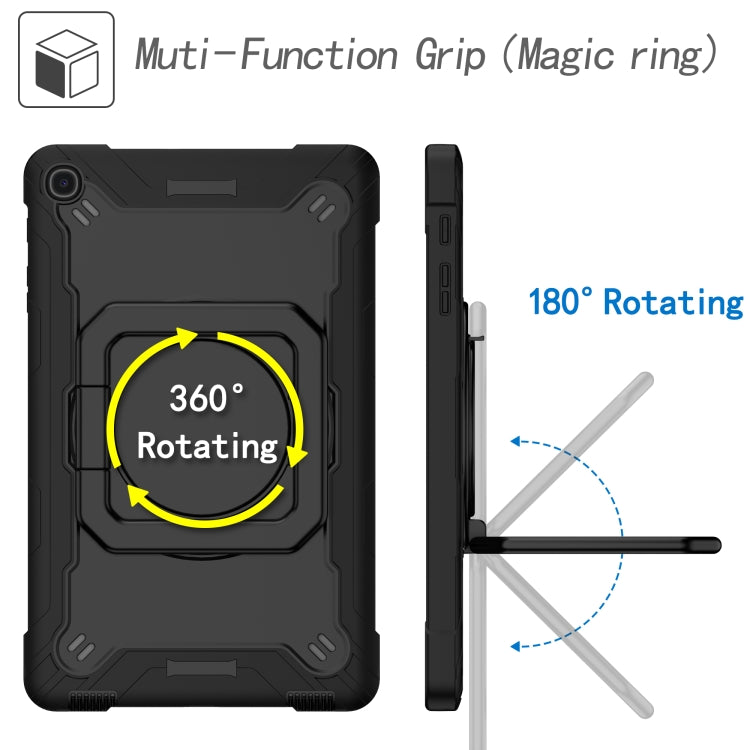 For Samsung Galaxy Tab A10.1 (2019) T510 Contrast Color Shockproof Robot Silicone + PC Case with Wristband Holder