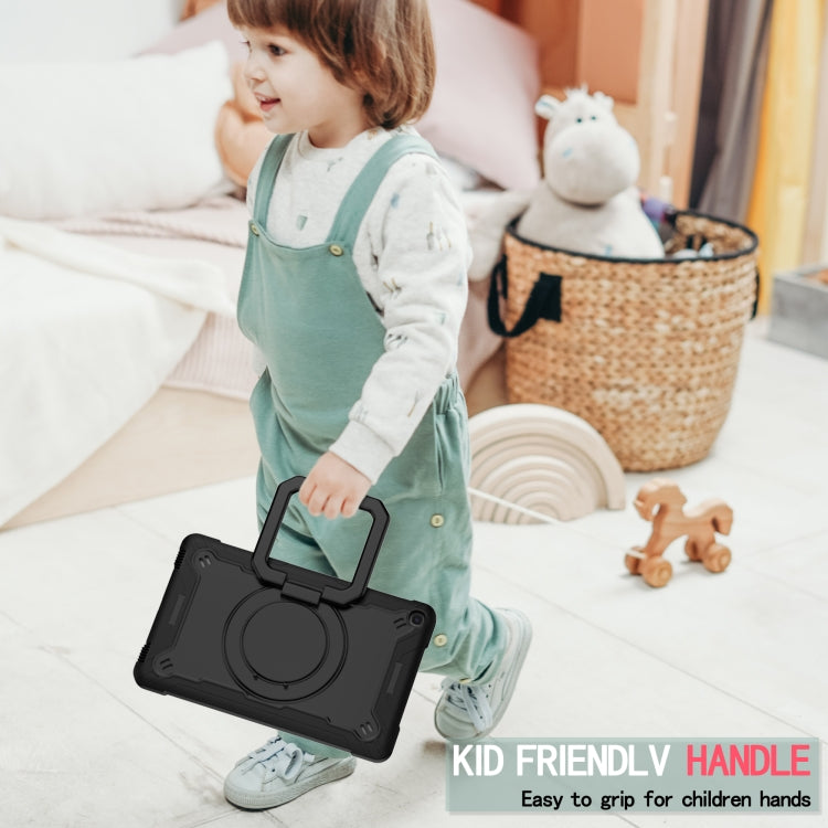 For Samsung Galaxy Tab A10.1 (2019) T510 Contrast Color Shockproof Robot Silicone + PC Case with Wristband Holder