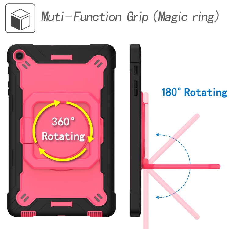 For Samsung Galaxy Tab A10.1 (2019) T510 Contrast Color Shockproof Robot Silicone + PC Case with Wristband Holder