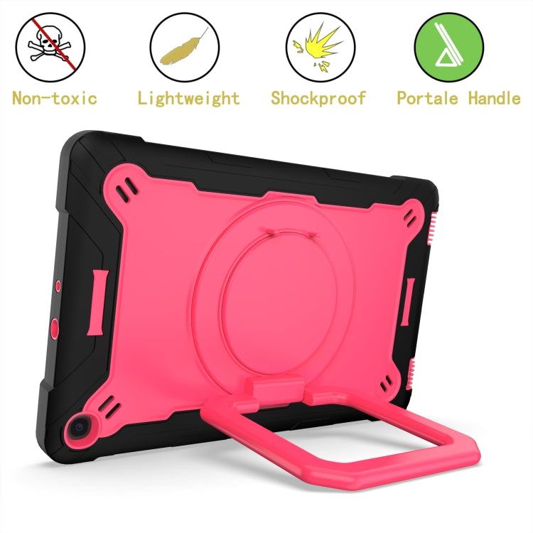 For Samsung Galaxy Tab A10.1 (2019) T510 Contrast Color Shockproof Robot Silicone + PC Case with Wristband Holder