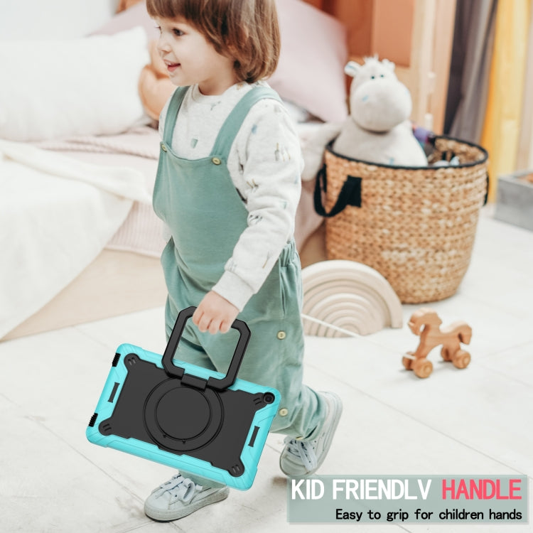 For Samsung Galaxy Tab A10.1 (2019) T510 Contrast Color Shockproof Robot Silicone + PC Case with Wristband Holder
