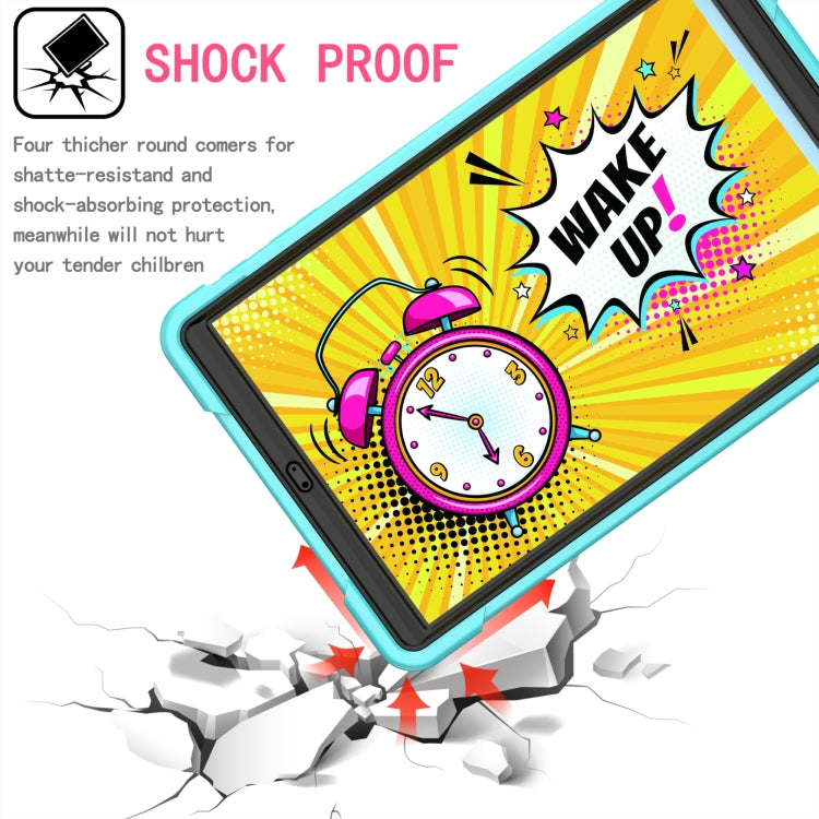 For Samsung Galaxy Tab A10.1 (2019) T510 Contrast Color Shockproof Robot Silicone + PC Case with Wristband Holder