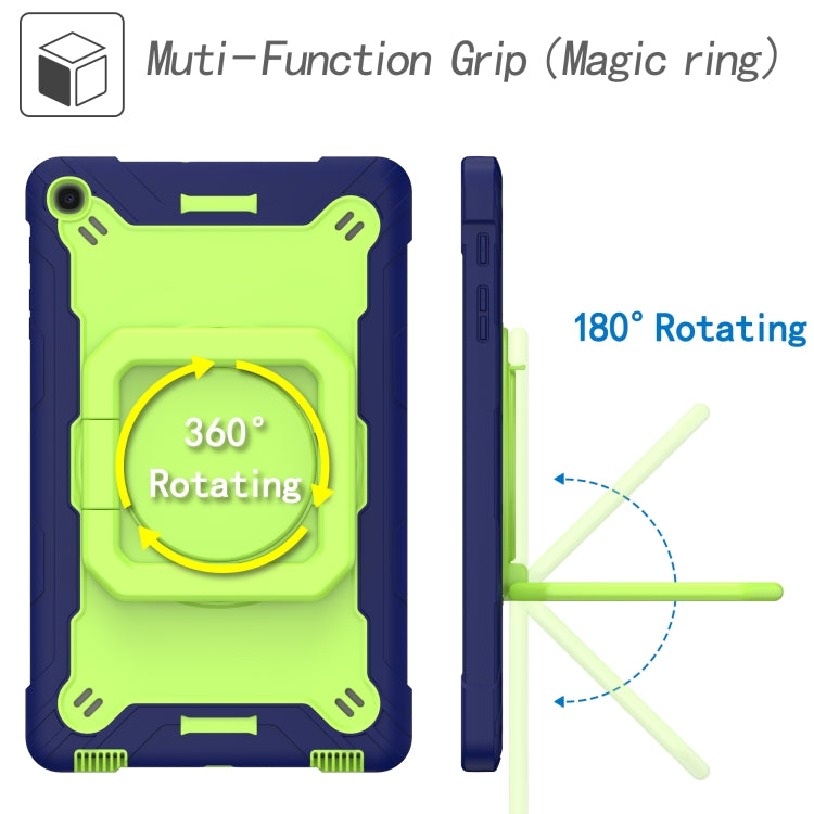 For Samsung Galaxy Tab A10.1 (2019) T510 Contrast Color Shockproof Robot Silicone + PC Case with Wristband Holder