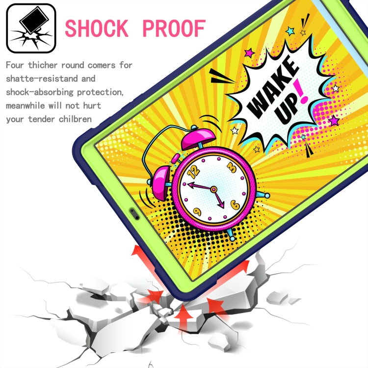 For Samsung Galaxy Tab A10.1 (2019) T510 Contrast Color Shockproof Robot Silicone + PC Case with Wristband Holder