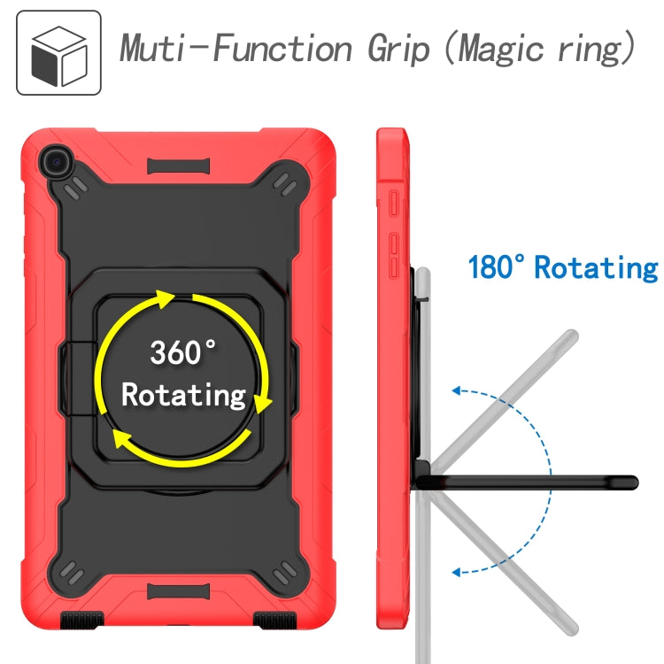 For Samsung Galaxy Tab A10.1 (2019) T510 Contrast Color Shockproof Robot Silicone + PC Case with Wristband Holder