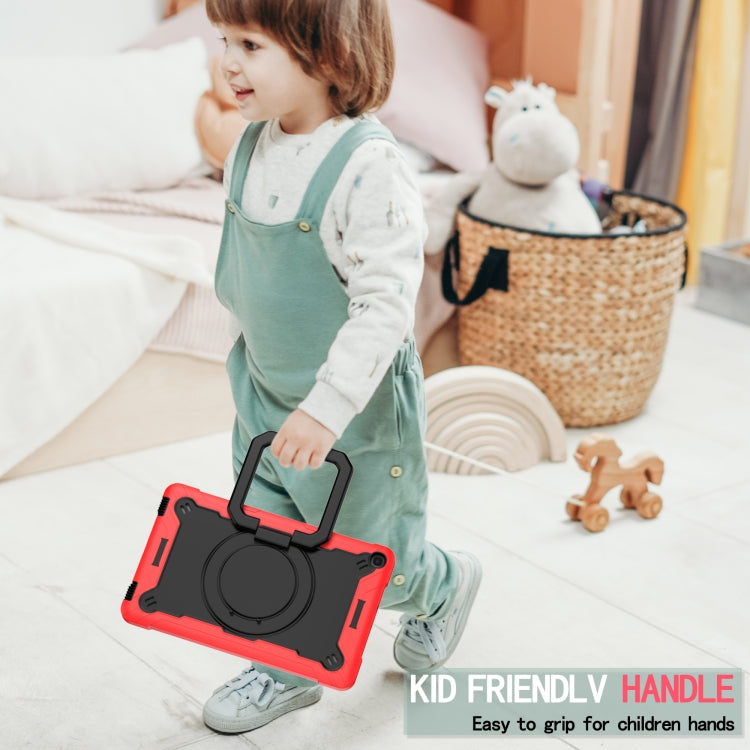 For Samsung Galaxy Tab A10.1 (2019) T510 Contrast Color Shockproof Robot Silicone + PC Case with Wristband Holder
