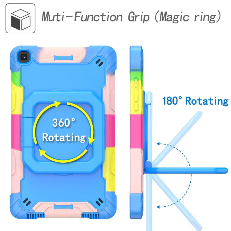 For Samsung Galaxy Tab A 8.0 (2019) T290 Contrast Color Shockproof Robot Silicone + PC Case with Wristband Holder
