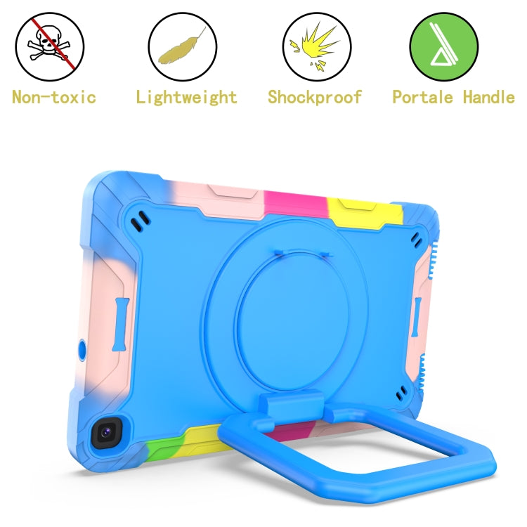 For Samsung Galaxy Tab A 8.0 (2019) T290 Contrast Color Shockproof Robot Silicone + PC Case with Wristband Holder