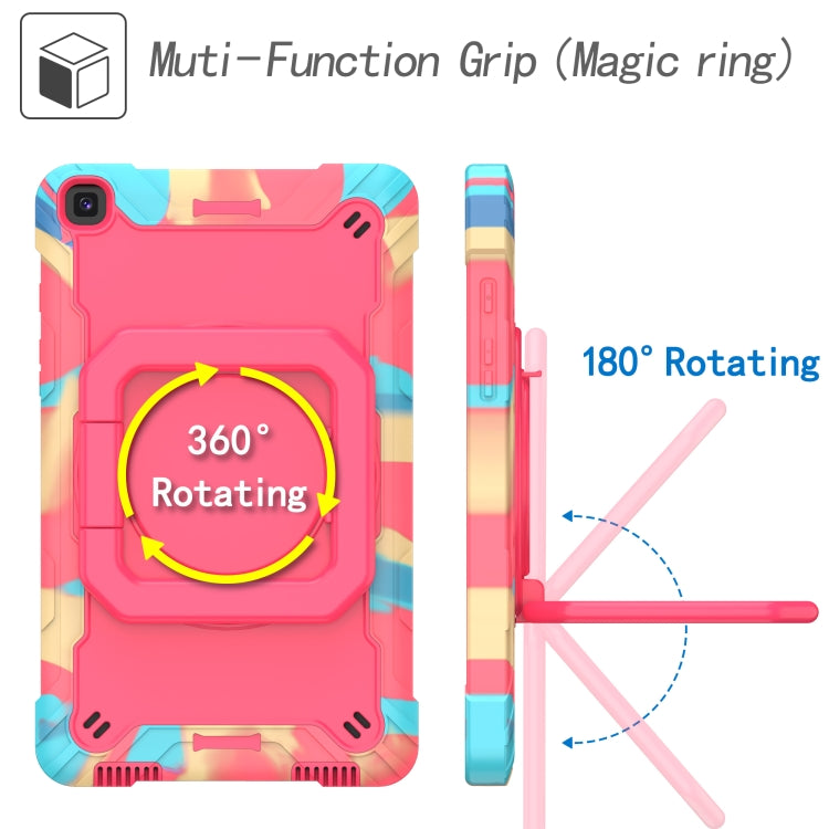 For Samsung Galaxy Tab A 8.0 (2019) T290 Contrast Color Shockproof Robot Silicone + PC Case with Wristband Holder