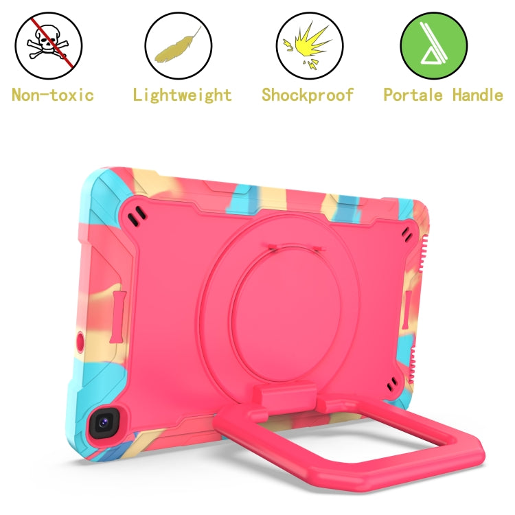 For Samsung Galaxy Tab A 8.0 (2019) T290 Contrast Color Shockproof Robot Silicone + PC Case with Wristband Holder