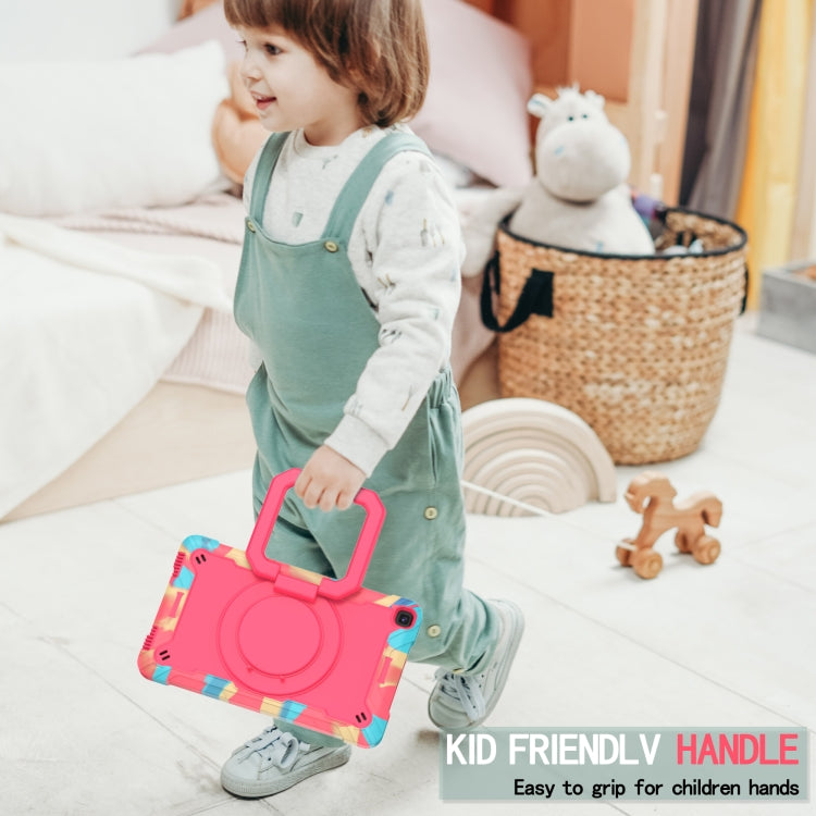 For Samsung Galaxy Tab A 8.0 (2019) T290 Contrast Color Shockproof Robot Silicone + PC Case with Wristband Holder