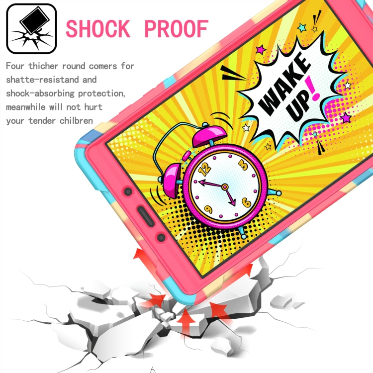 For Samsung Galaxy Tab A 8.0 (2019) T290 Contrast Color Shockproof Robot Silicone + PC Case with Wristband Holder