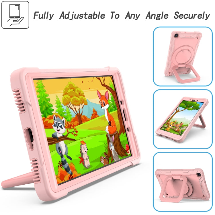 For Samsung Galaxy Tab A 8.0 (2019) T290 Contrast Color Shockproof Robot Silicone + PC Case with Wristband Holder