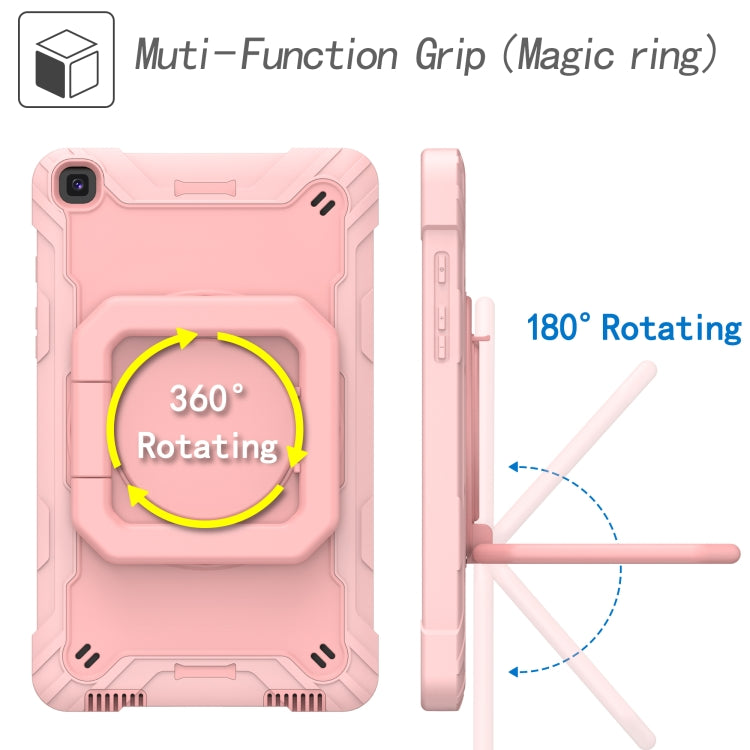 For Samsung Galaxy Tab A 8.0 (2019) T290 Contrast Color Shockproof Robot Silicone + PC Case with Wristband Holder