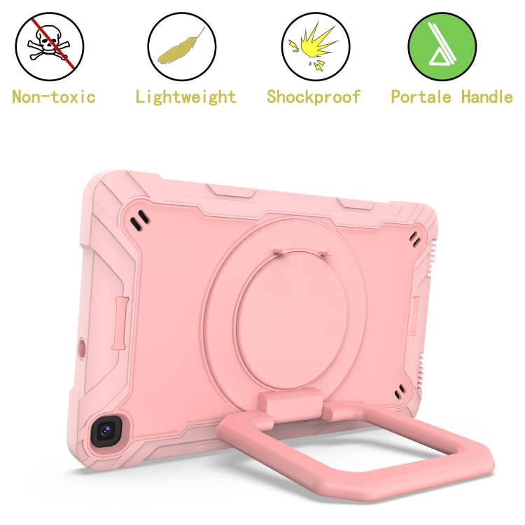 For Samsung Galaxy Tab A 8.0 (2019) T290 Contrast Color Shockproof Robot Silicone + PC Case with Wristband Holder