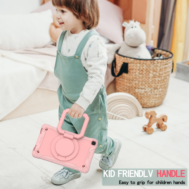 For Samsung Galaxy Tab A 8.0 (2019) T290 Contrast Color Shockproof Robot Silicone + PC Case with Wristband Holder