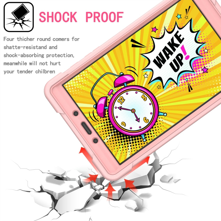 For Samsung Galaxy Tab A 8.0 (2019) T290 Contrast Color Shockproof Robot Silicone + PC Case with Wristband Holder