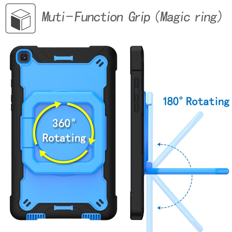 For Samsung Galaxy Tab A 8.0 (2019) T290 Contrast Color Shockproof Robot Silicone + PC Case with Wristband Holder
