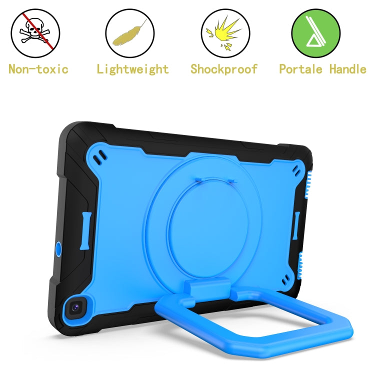 For Samsung Galaxy Tab A 8.0 (2019) T290 Contrast Color Shockproof Robot Silicone + PC Case with Wristband Holder