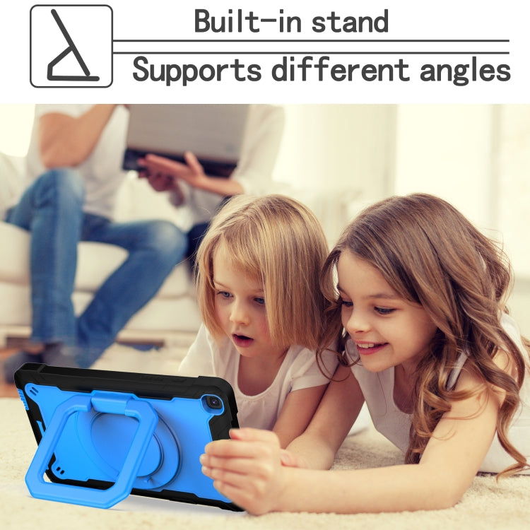 For Samsung Galaxy Tab A 8.0 (2019) T290 Contrast Color Shockproof Robot Silicone + PC Case with Wristband Holder