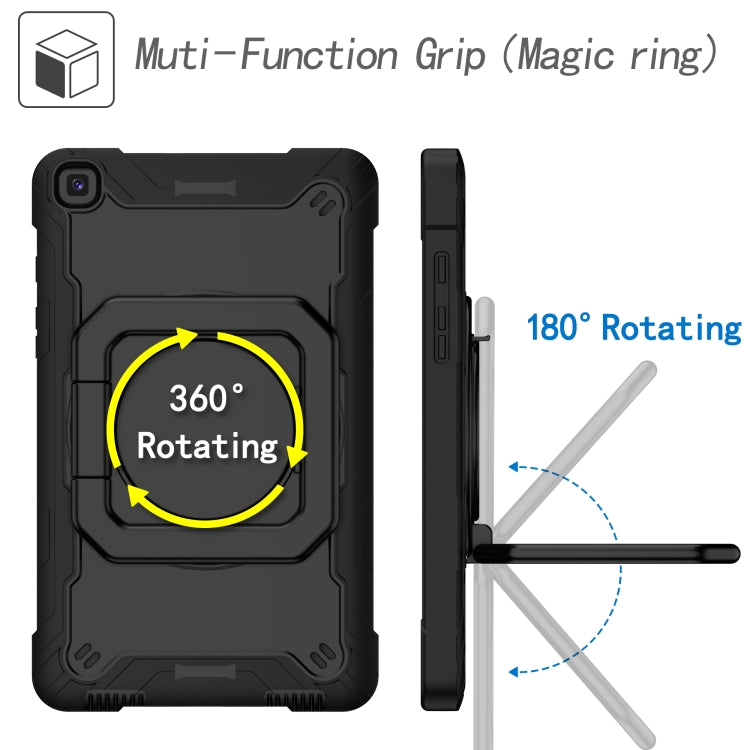 For Samsung Galaxy Tab A 8.0 (2019) T290 Contrast Color Shockproof Robot Silicone + PC Case with Wristband Holder