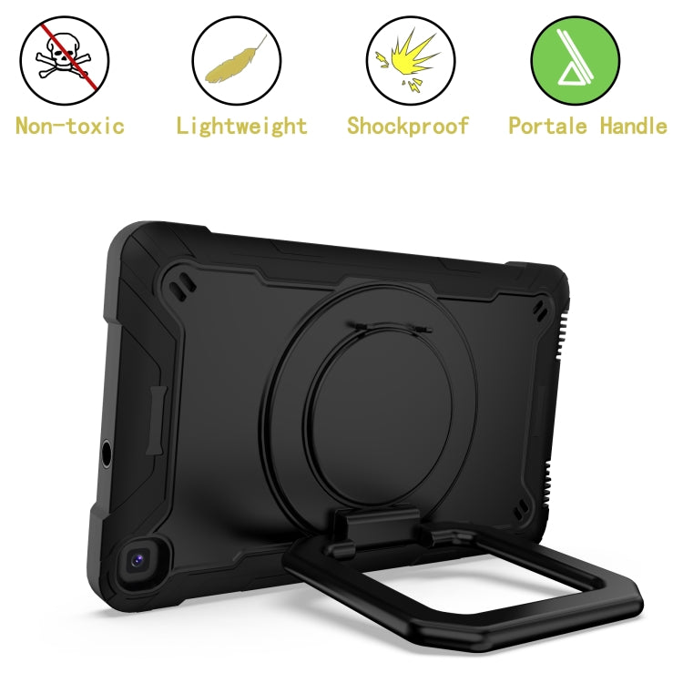 For Samsung Galaxy Tab A 8.0 (2019) T290 Contrast Color Shockproof Robot Silicone + PC Case with Wristband Holder
