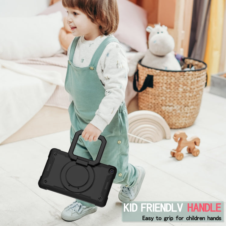 For Samsung Galaxy Tab A 8.0 (2019) T290 Contrast Color Shockproof Robot Silicone + PC Case with Wristband Holder