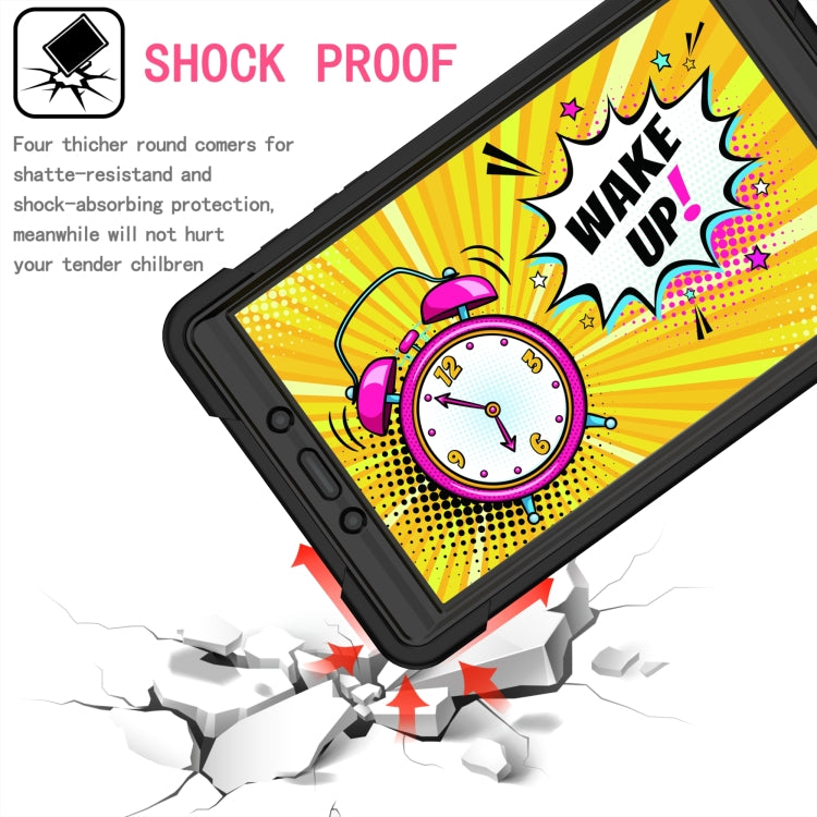 For Samsung Galaxy Tab A 8.0 (2019) T290 Contrast Color Shockproof Robot Silicone + PC Case with Wristband Holder