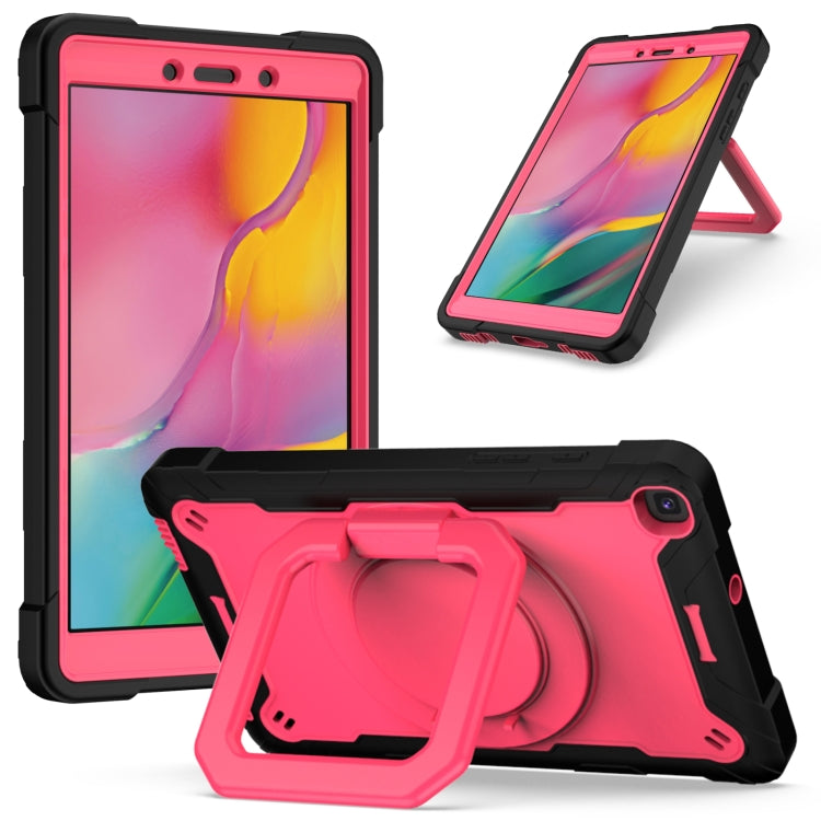 For Samsung Galaxy Tab A 8.0 (2019) T290 Contrast Color Shockproof Robot Silicone + PC Case with Wristband Holder