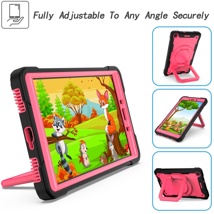 For Samsung Galaxy Tab A 8.0 (2019) T290 Contrast Color Shockproof Robot Silicone + PC Case with Wristband Holder