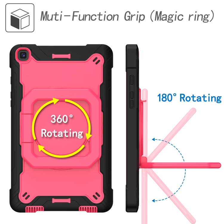 For Samsung Galaxy Tab A 8.0 (2019) T290 Contrast Color Shockproof Robot Silicone + PC Case with Wristband Holder