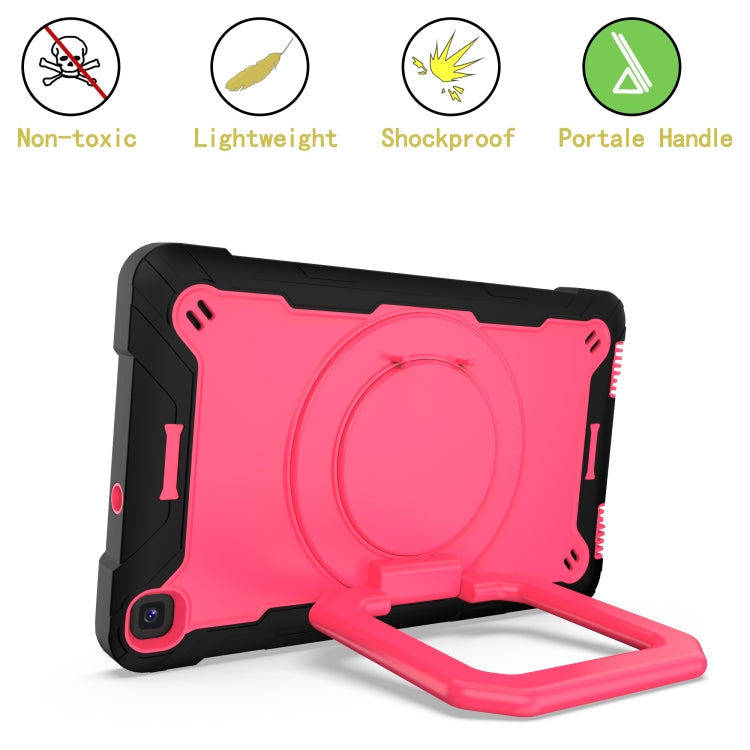 For Samsung Galaxy Tab A 8.0 (2019) T290 Contrast Color Shockproof Robot Silicone + PC Case with Wristband Holder